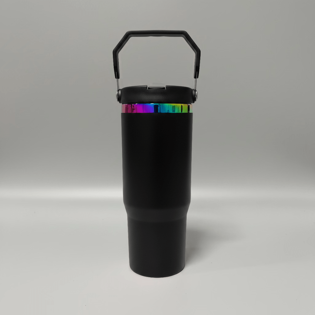 30oz Rainbow Plated Flip Tumbler
